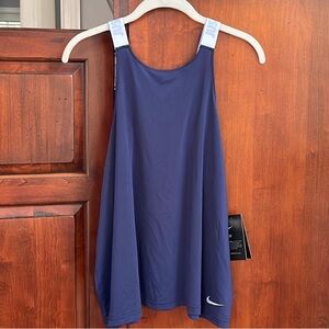 Nike Dri-Fit Just Do It Elastic Straps Loose Fit Navy Tank Top~ SMALL